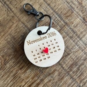 Porte-clés date inoubliable