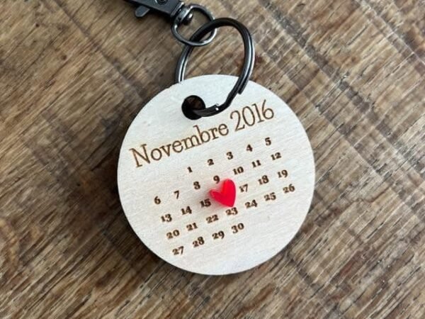 Porte-clés date inoubliable