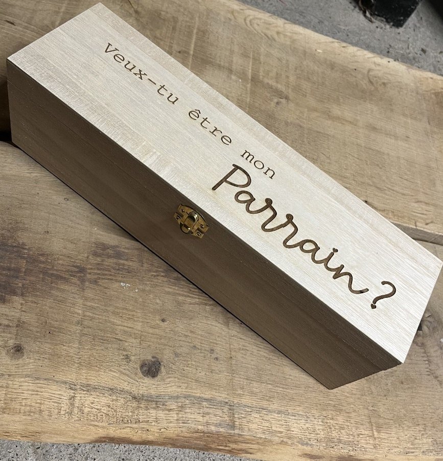 Boîte personnalisée « Veux-tu être mon Parrain ? »