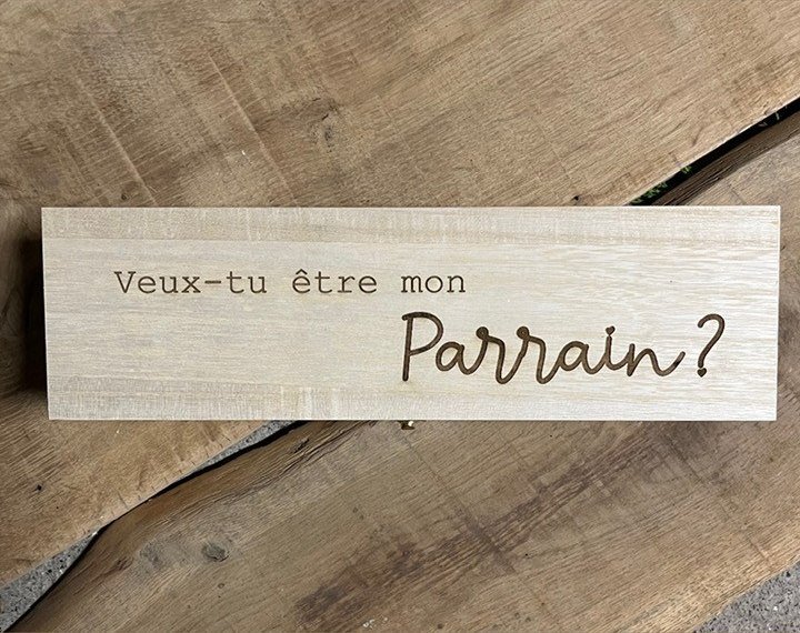 Boîte personnalisée « Veux-tu être mon Parrain ? »